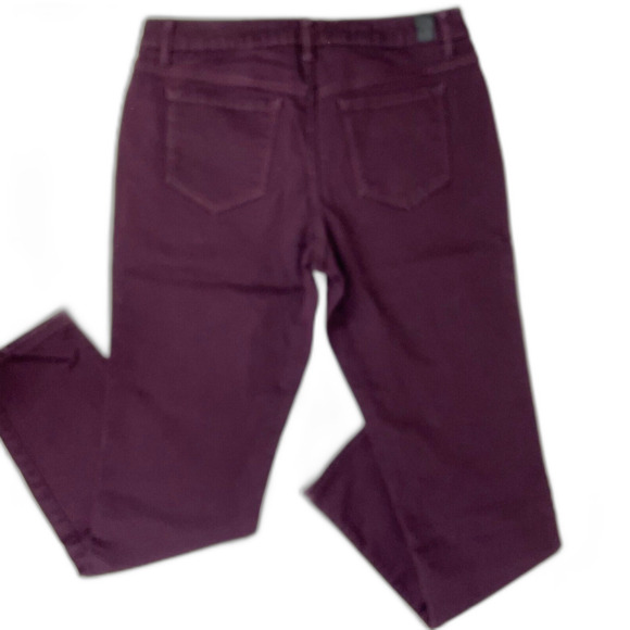 Simply Vera Wang Ann Burgundy Purple Mid Rise Skinny Stretch Jeans Womens 8 28 - Picture 2 of 10